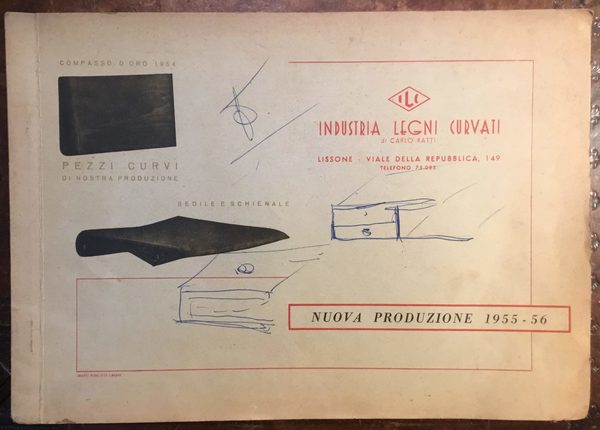 Industria Legni Curvati di Carlo Ratti. Catalogo Nuova Produzione 1955-56