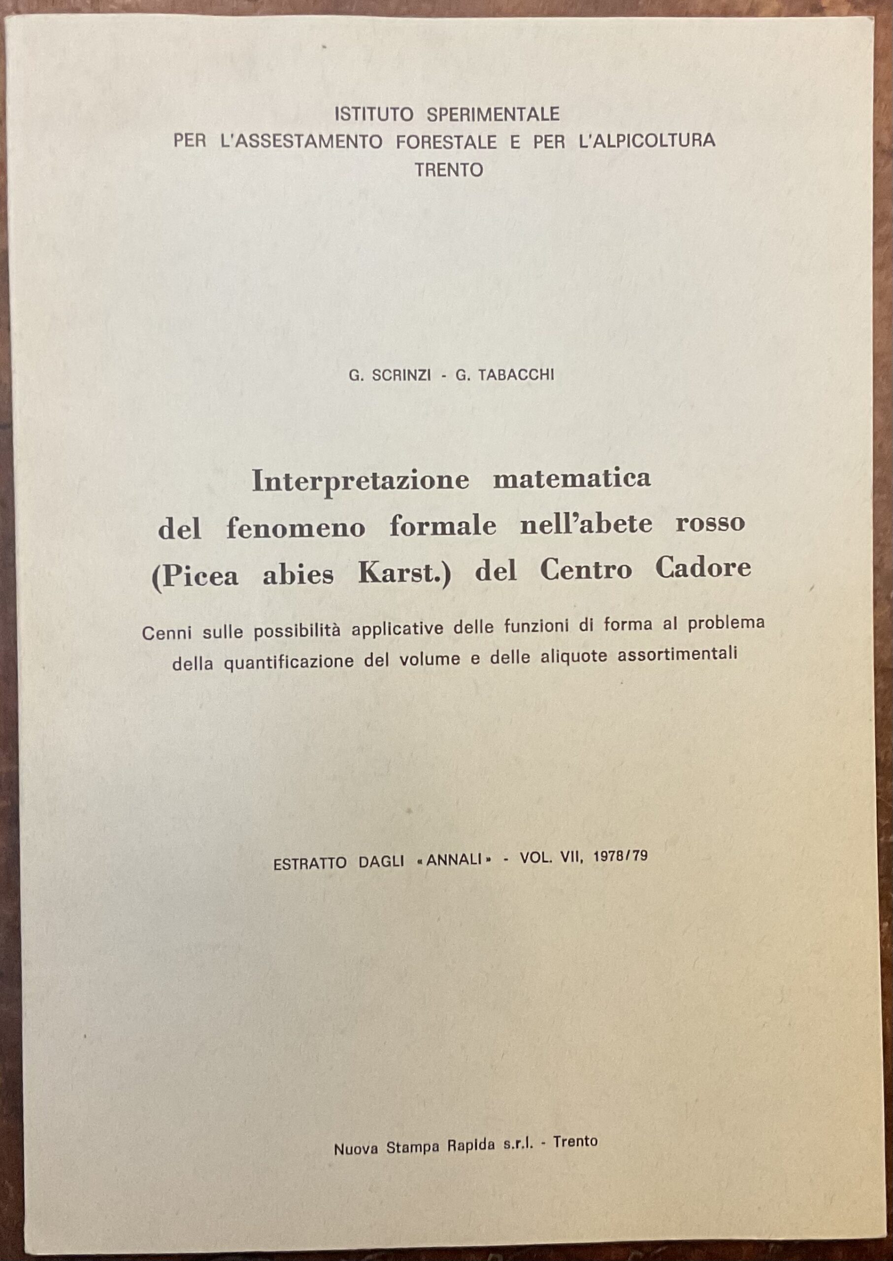 Interpretazione matematica del fenomeno formale nell’abete rosso (Picea abies Karst.) …