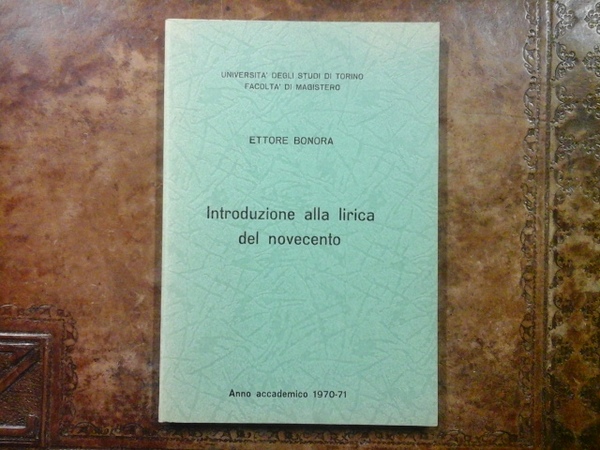 Introduzione alla lirica del novecento