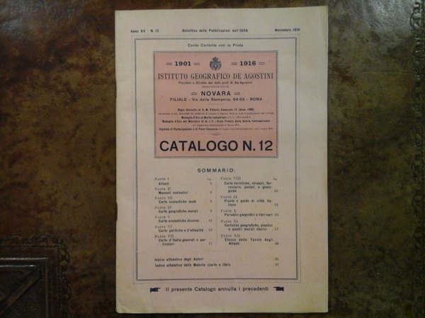 Istituto Geografico De Agostini. Bollettino delle Pubblicazioni dell'IGDA. Catalogo n.12, …