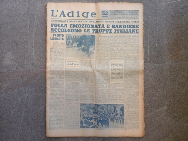 L'Adige. Supplemento dedicato al cinquantesimo anniversario della guerra di redenzione. …