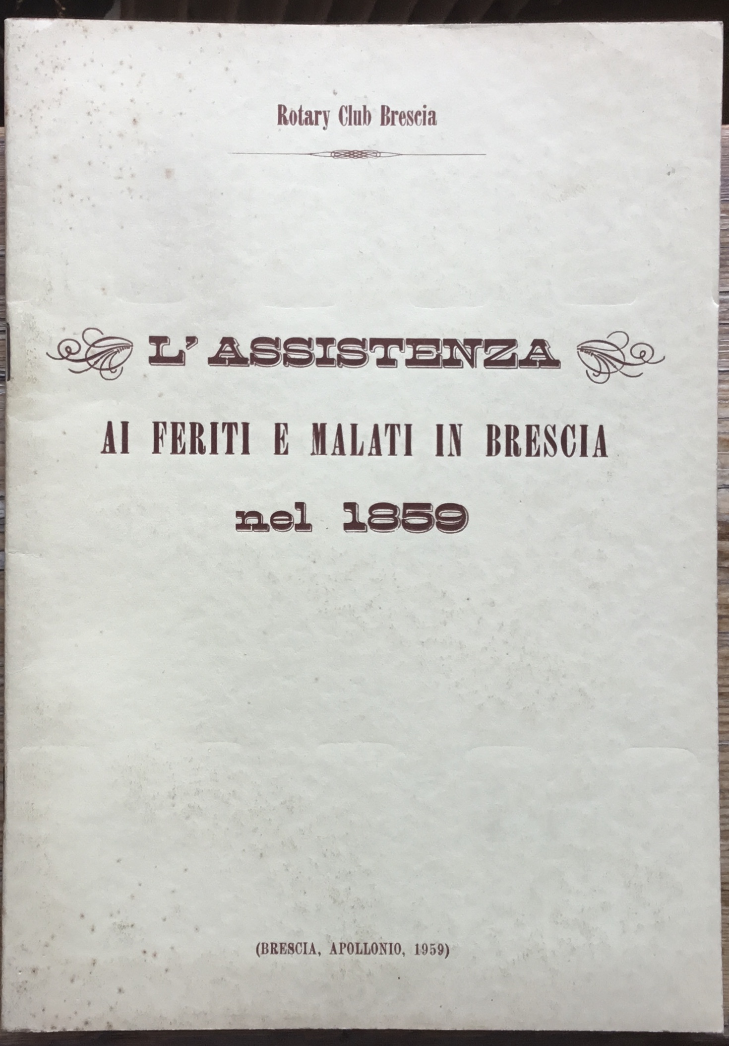 L’assistenza ai feriti e malati in Brescia nel 1859