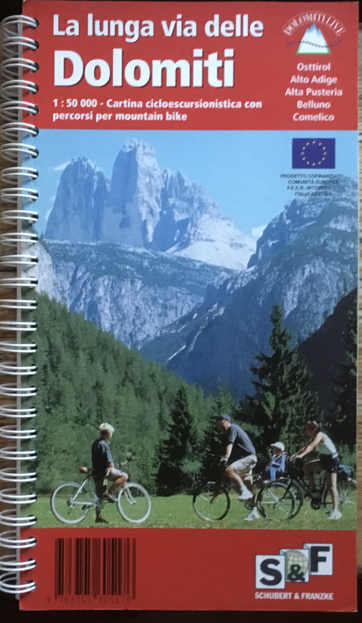 La lunga via delle Dolomiti. 1: 50000- Cartina cicloturistica con …