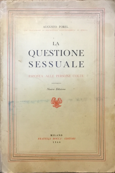 La questione sessuale esposta alle persone colte. Nuova edizione