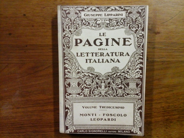 LE PAGINE DELLA LETTERATURA ITALIANA ANTOLOGIA DEI PASSI MIGLIORI E …