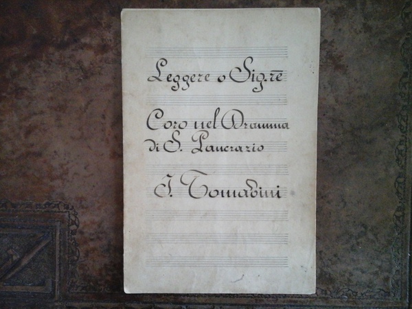 Leggere o Sig.re. Coro nel Dramma di S. Pancrazio. Spartito …