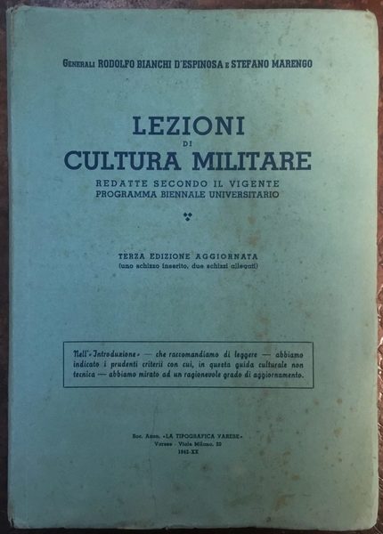 Lezioni di Cultura militare redatte secondo il vigente programma biennale …