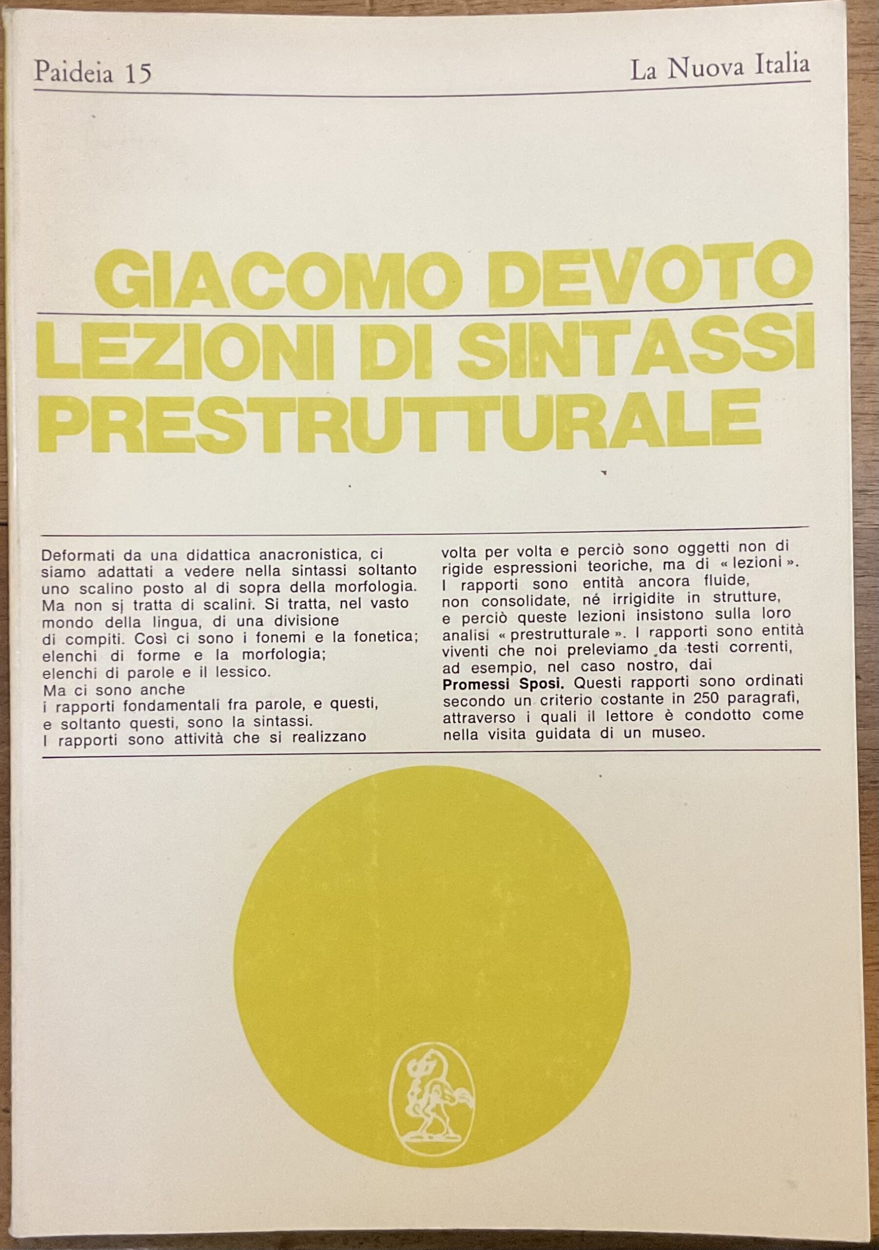 Lezioni di sintassi prestrutturale