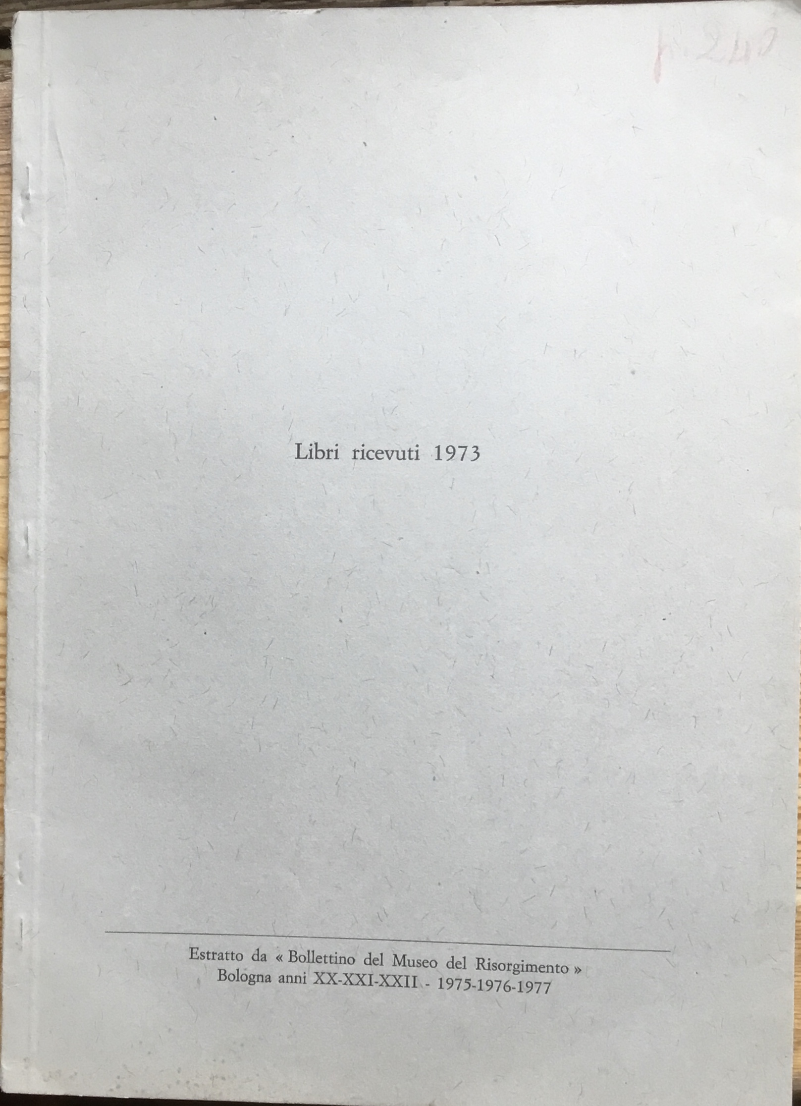 Libri ricevuti 1973