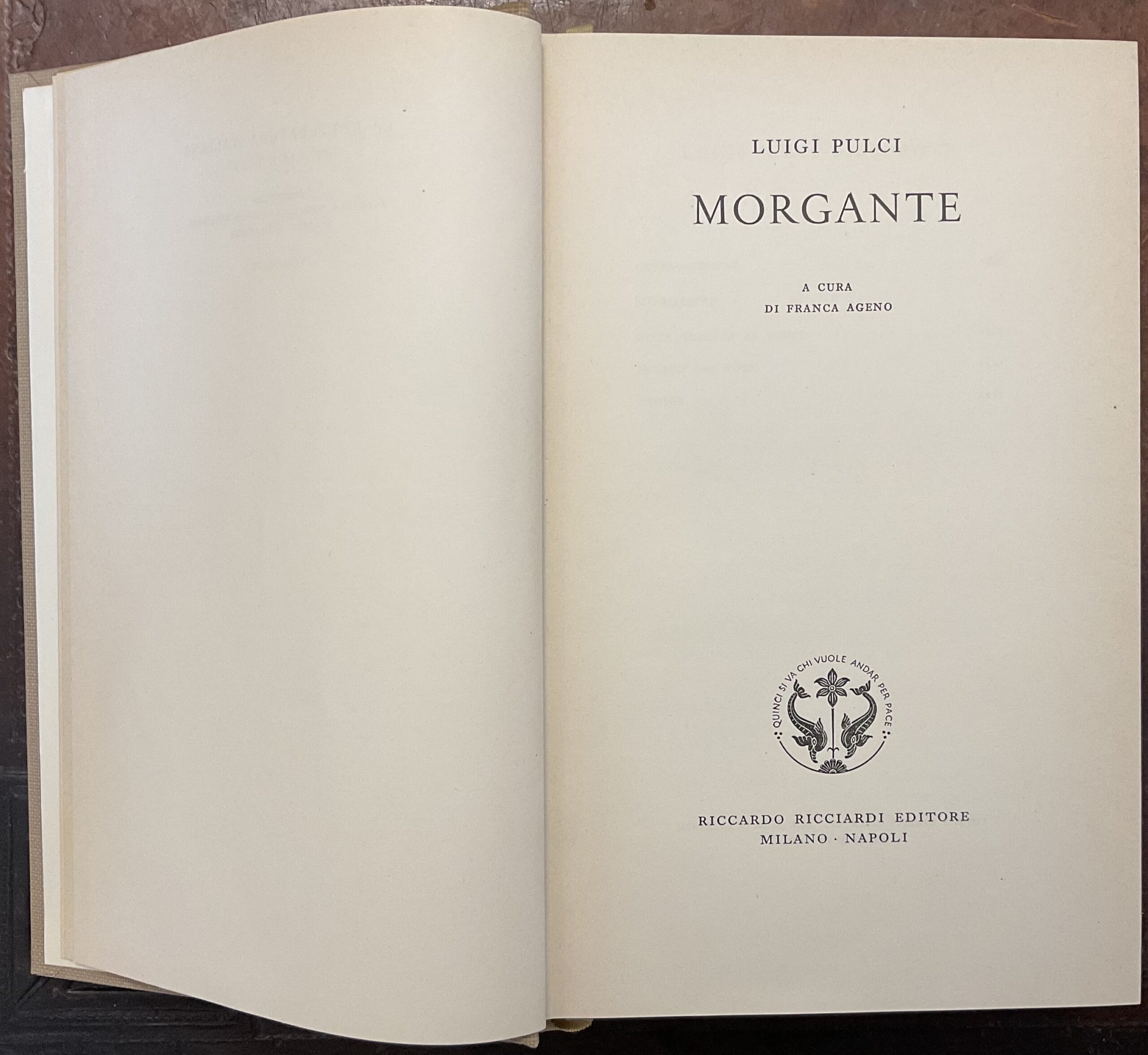 Luigi Pulci. Morgante. La Letteratura Italiana.Storia e Testi. Volume 17