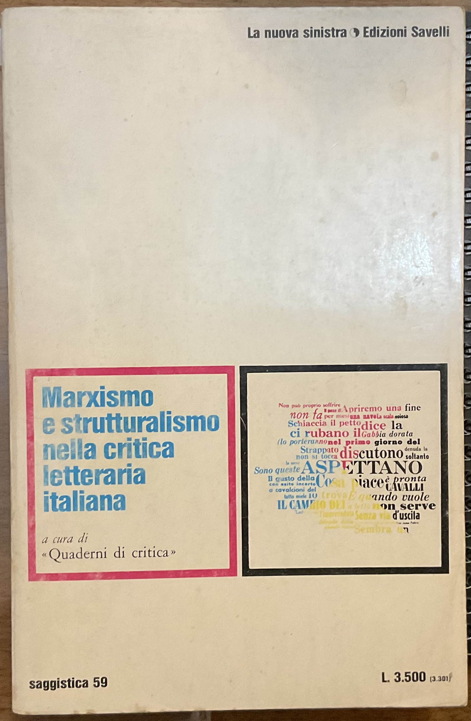 Marxismo e strutturalismo nella critica letteraria italiana