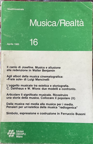 Musica/Realtà. Aprile 1985 -16