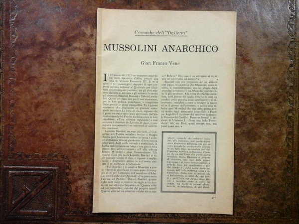 Mussolini anarchico (Cronache dell'Italietta)