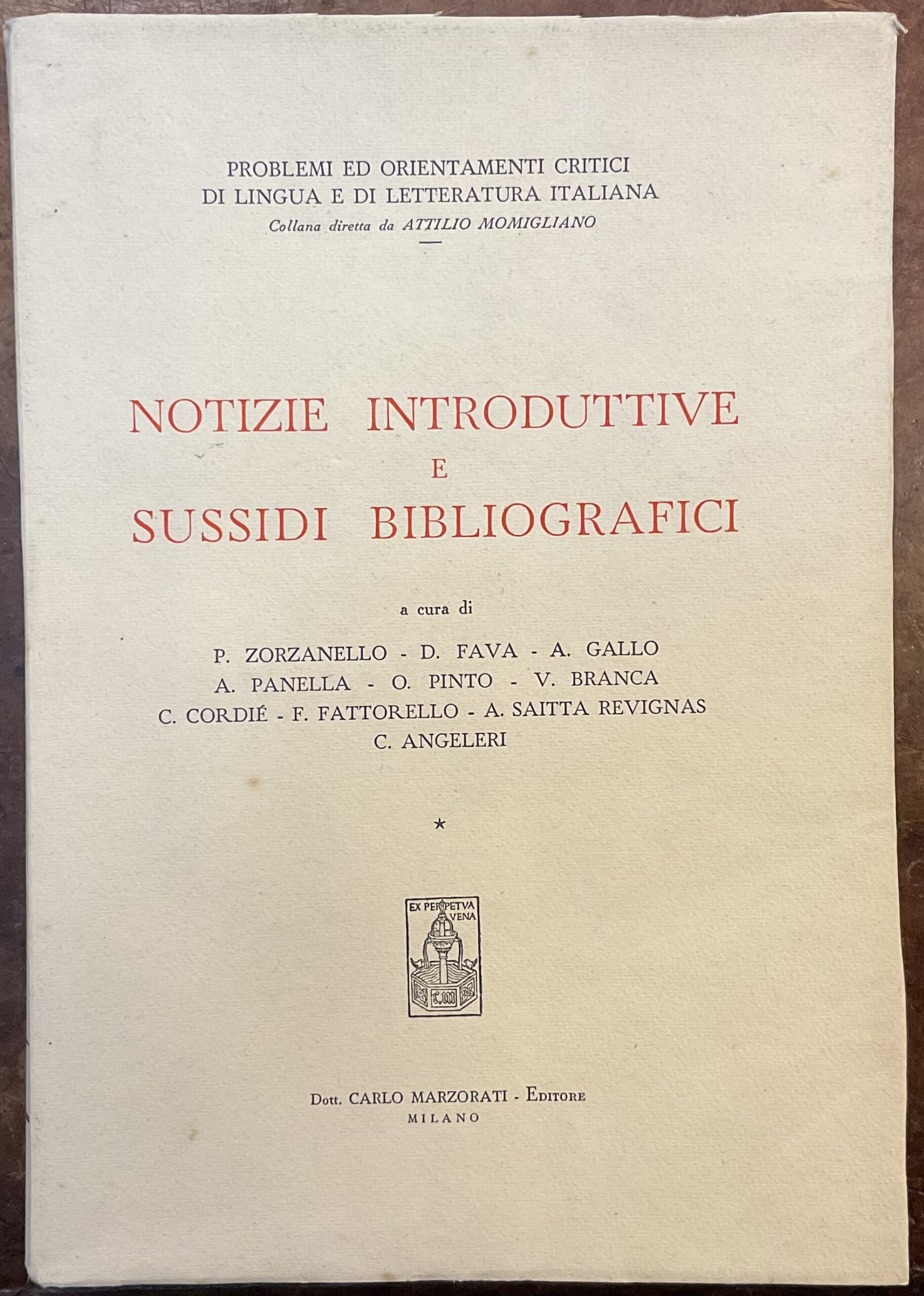 Notizie introduttive e sussidi bibliografici