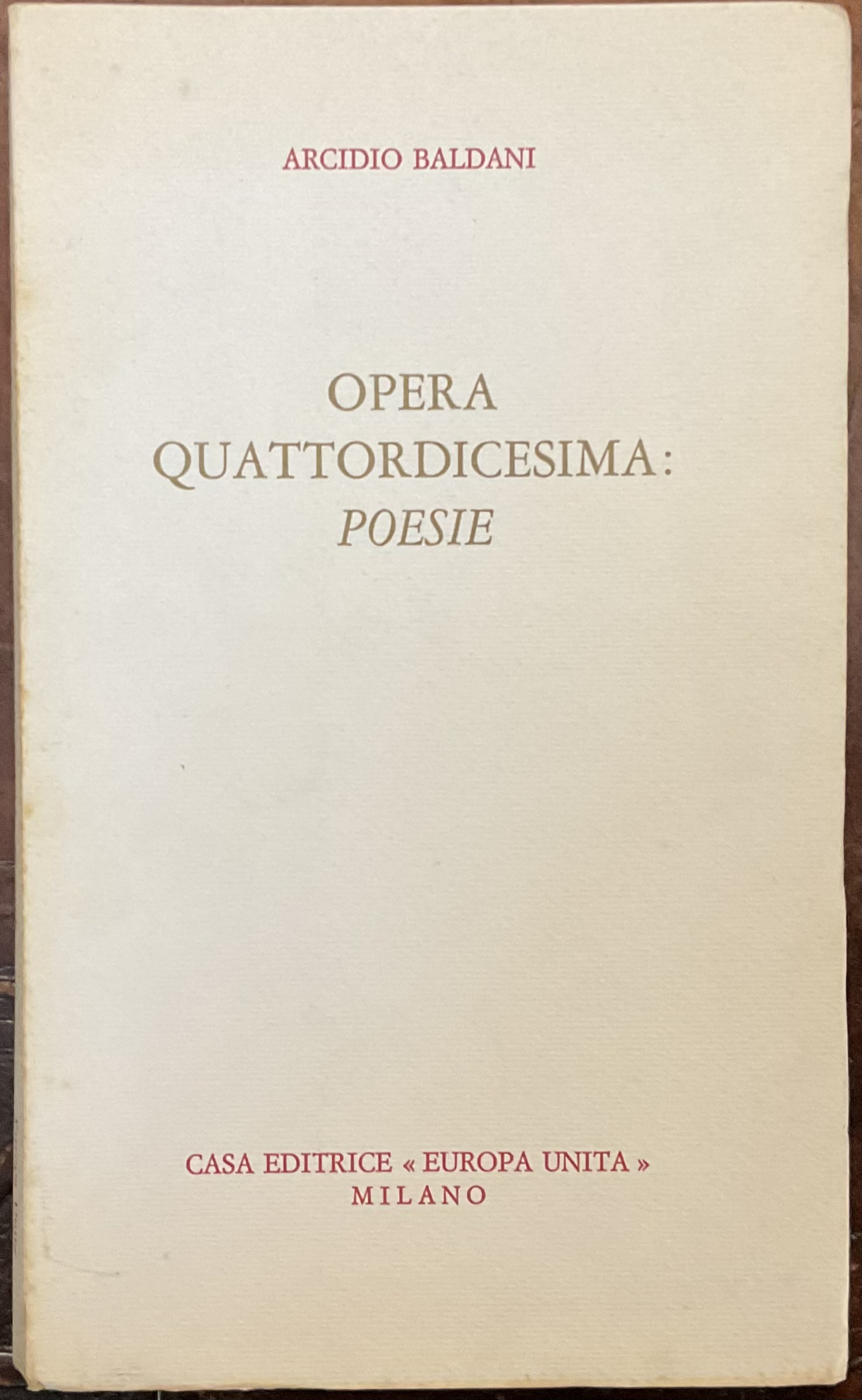 Opera Quattordicesima: Paoesie