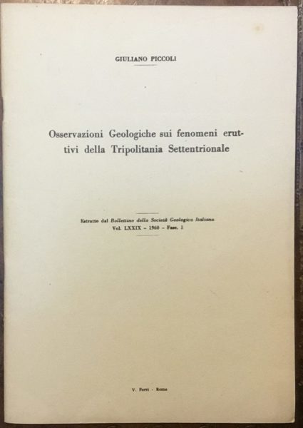 Osservazioni Geologiche sui fenomeni eruttivi della Tripolitania Settentrionale