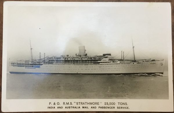 P.&O. R.M.S. “Strathmore” 23.500 tons., India and Australia mail and …