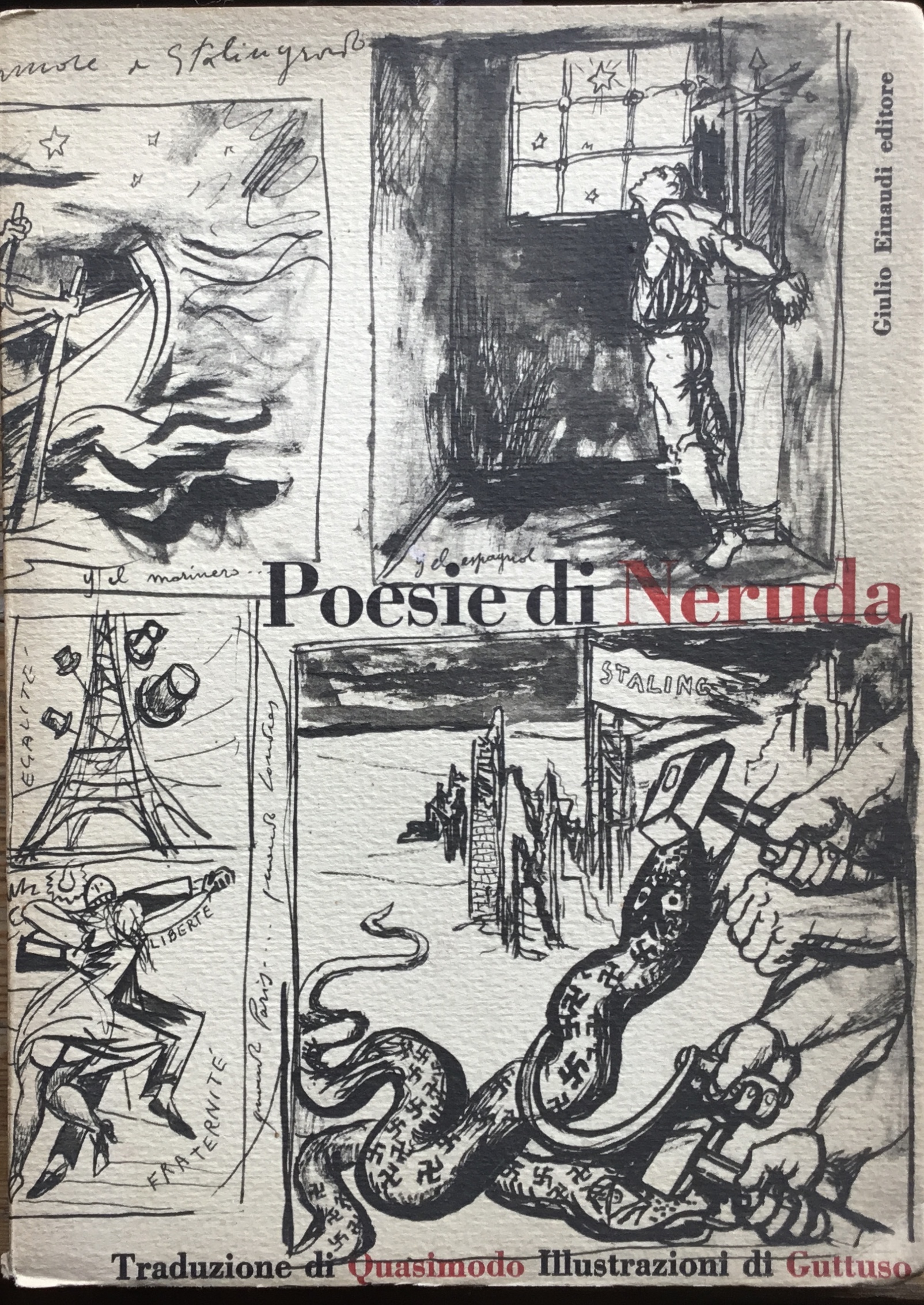 Poesie di Neruda. Traduzione di Quasimodo, illustrazioni di Guttuso.