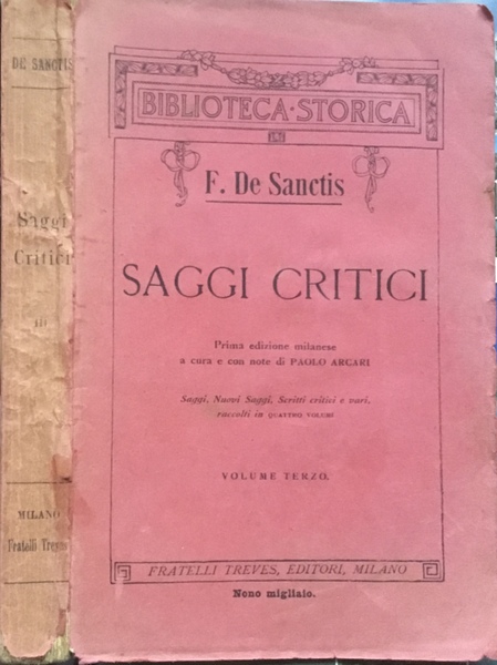 Saggi critici. Prima edizione milanese. Vol. terzo