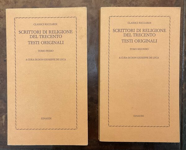 Scrittori di religione del trecento Testi originali ( 2 vol.)