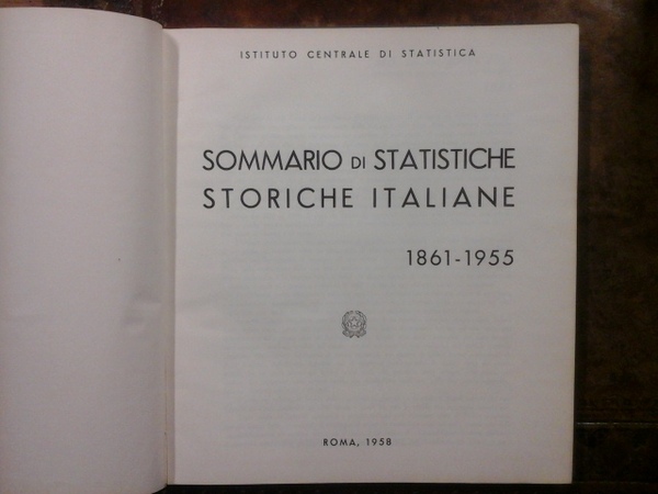 Sommario di statistiche storiche italiane 1861-1955