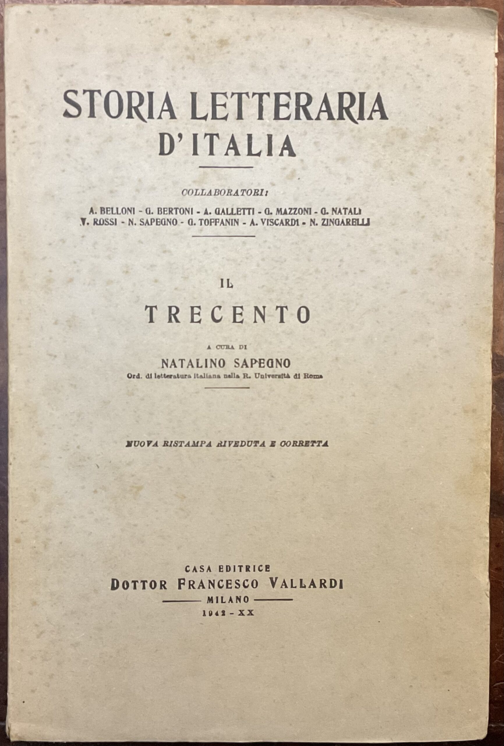 Storia letteraria d’Italia. Il Trecento
