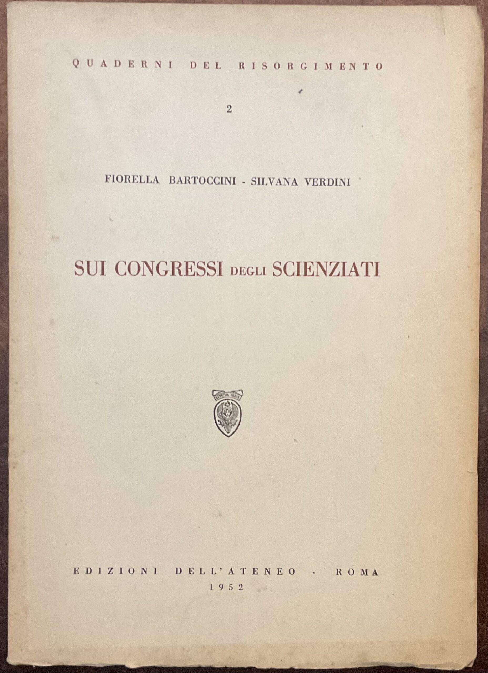Sui congressi degli scienziati. Quaderni del Risorgimento 2
