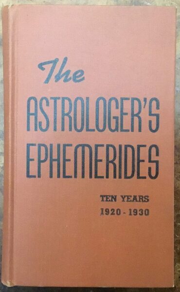 The Astrologer’s Ephemerides. Ten years 1920-1930