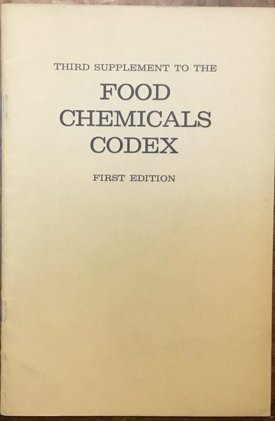 Third supplement to the Food Chemicals Codex. First edition