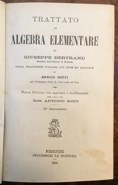 Trattato di Algebra elementare