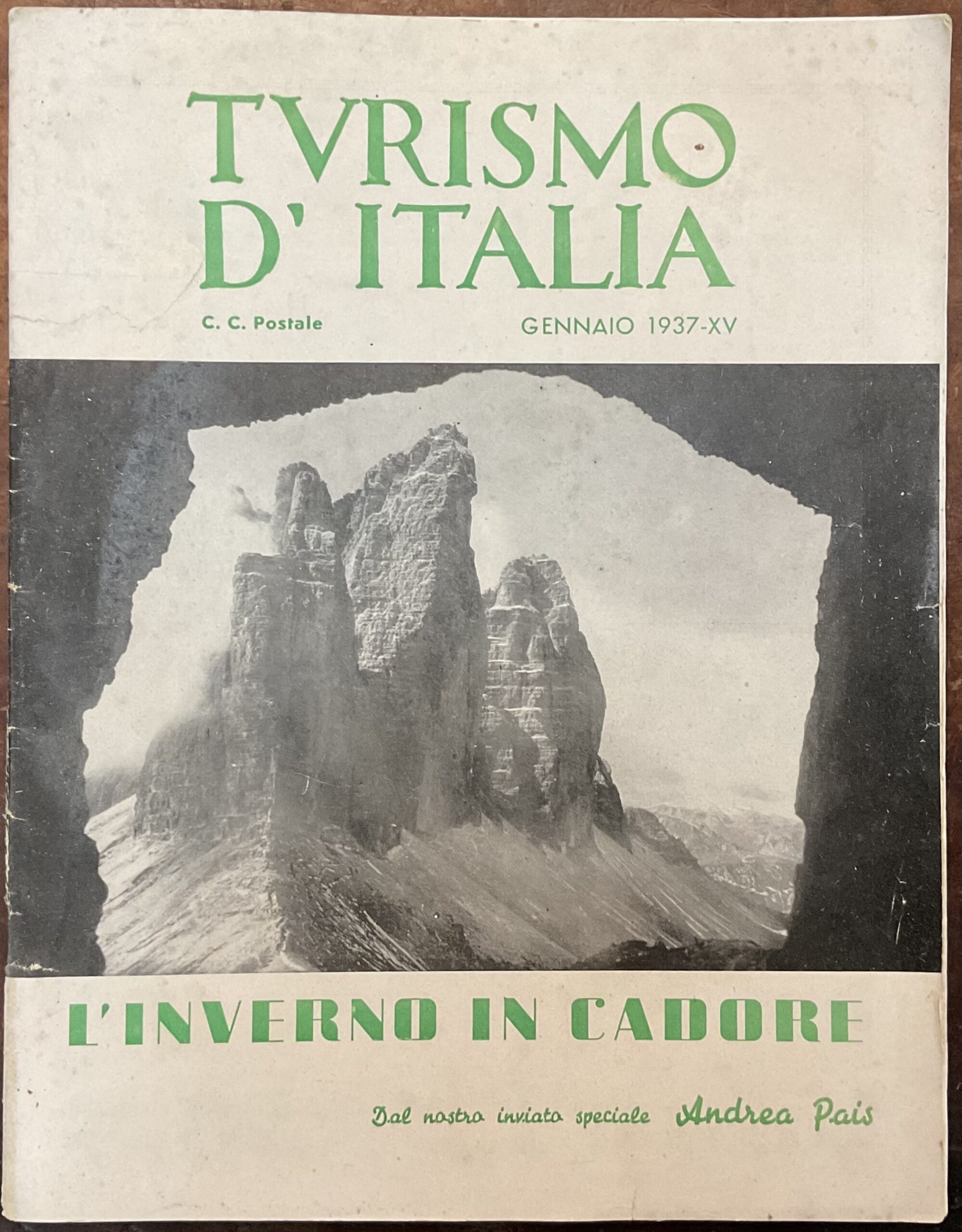 Turismo d’Italia. L’inverno in Cadore. Anno XII, n.1, gennaio 1937