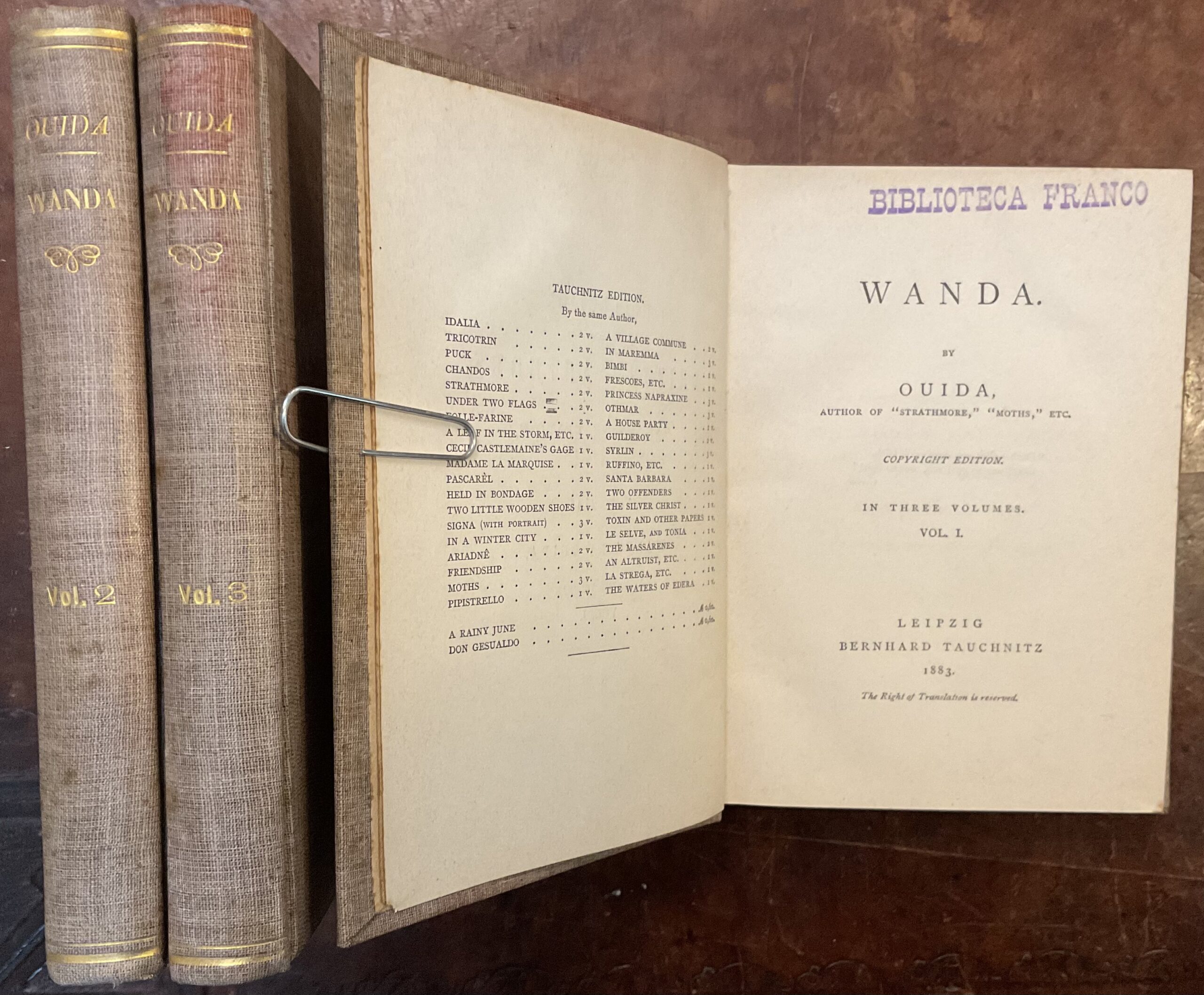 Wanda (Collection of British authors). Three volumes