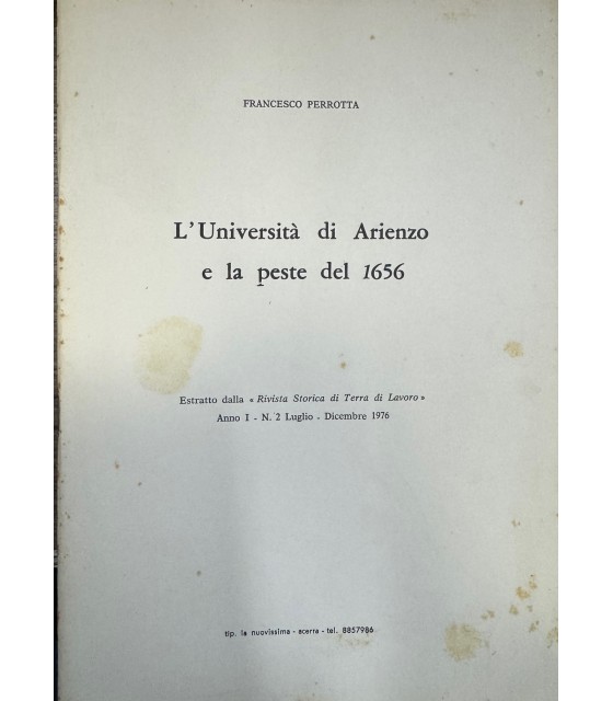 L'Università di Arienzo e la peste del 1656.