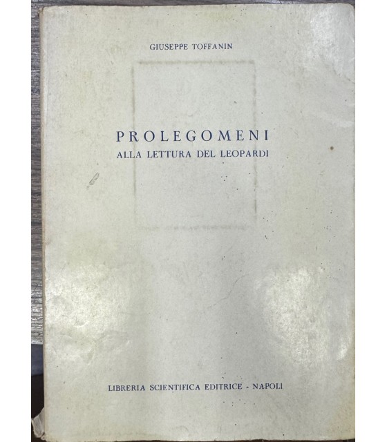 Prolegomeni alla lettura del Leopardi.