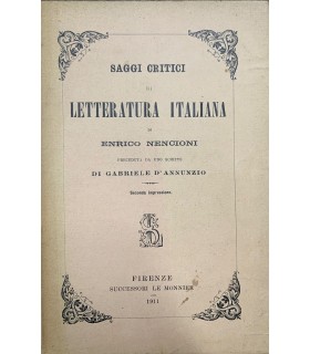 Saggi critici di letteratura italiana.