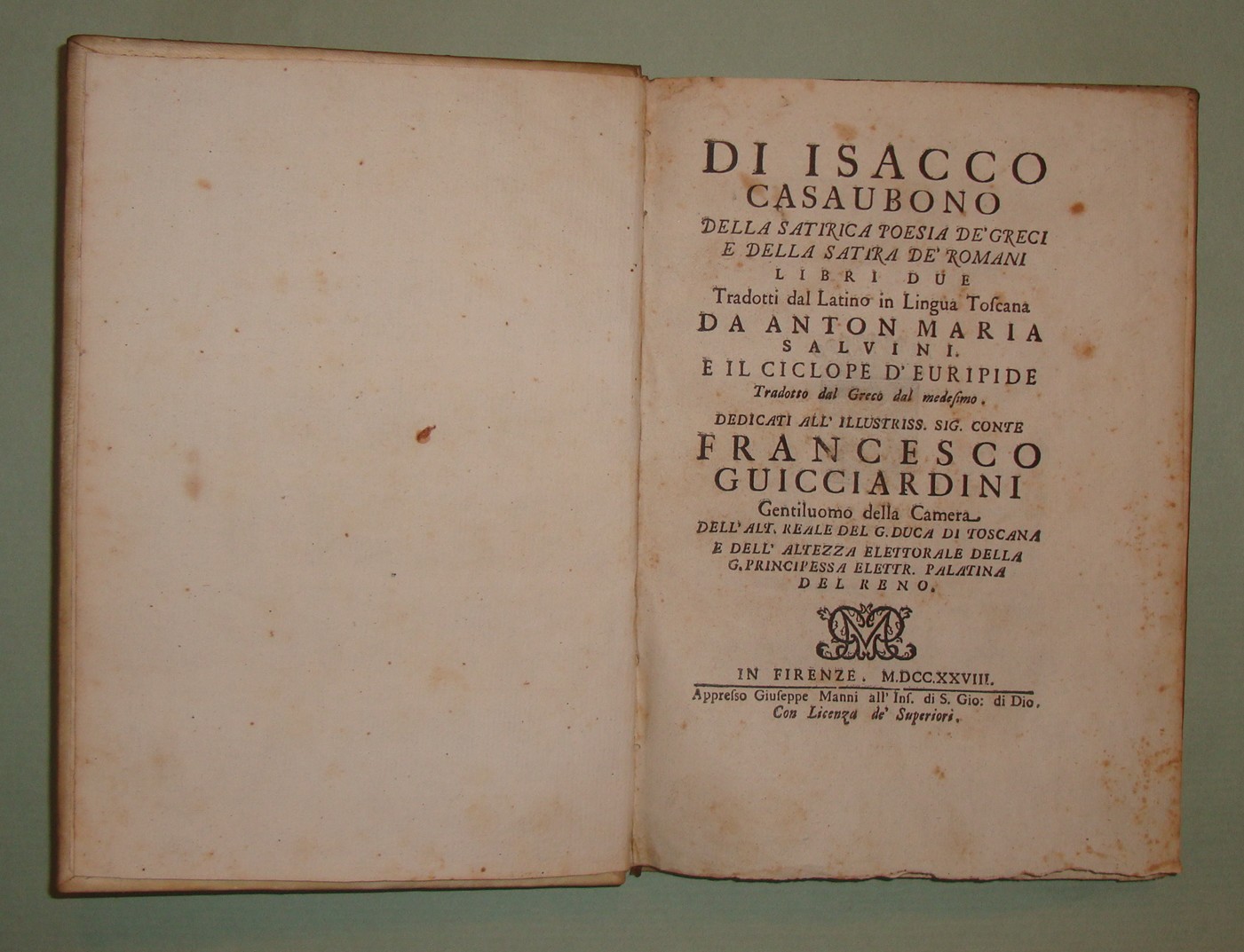 Della satirica poesia de’ Greci e della satira de’ Romani.