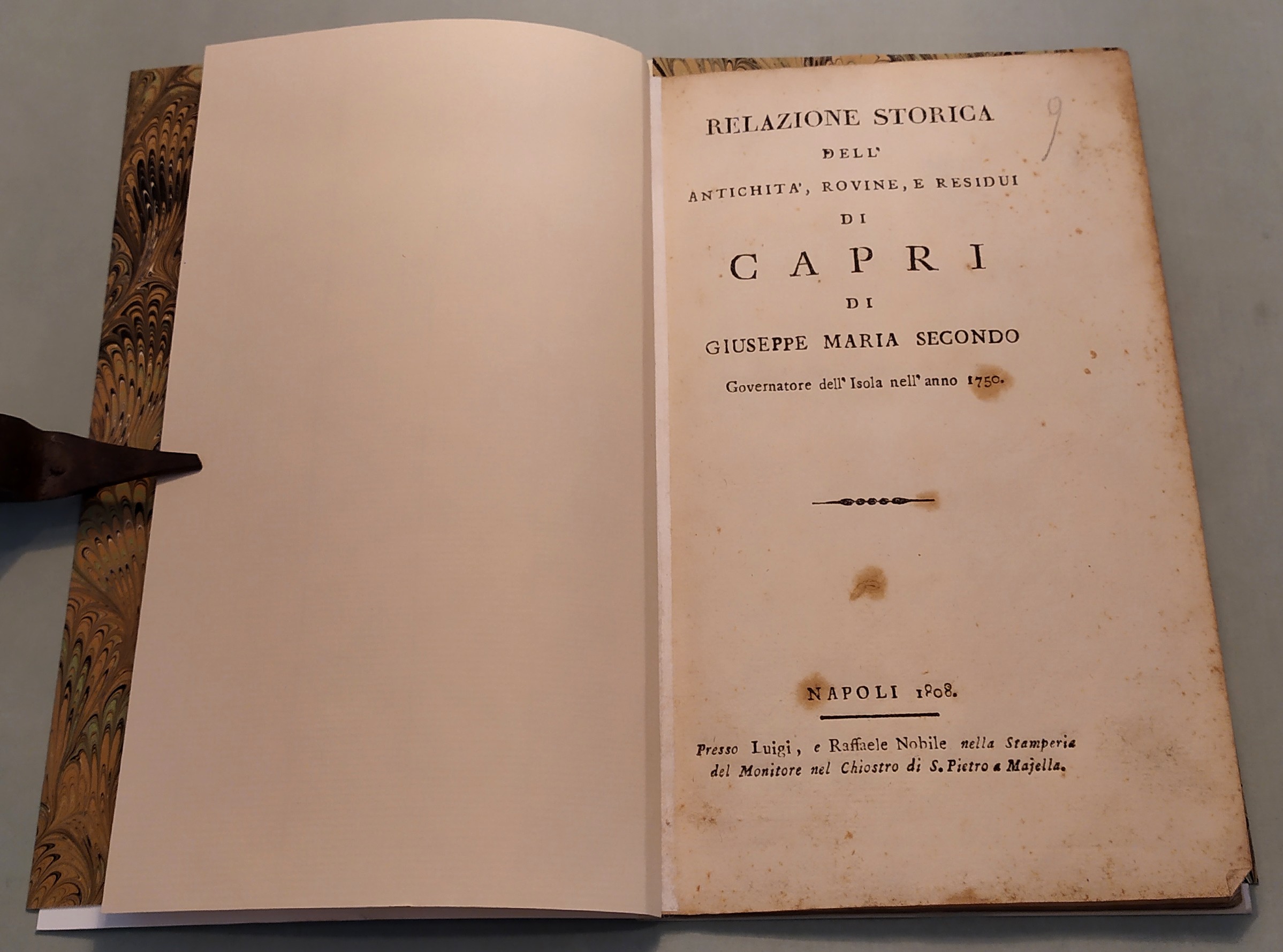 Relazione storica dell’antichità, rovine e residui di Capri.