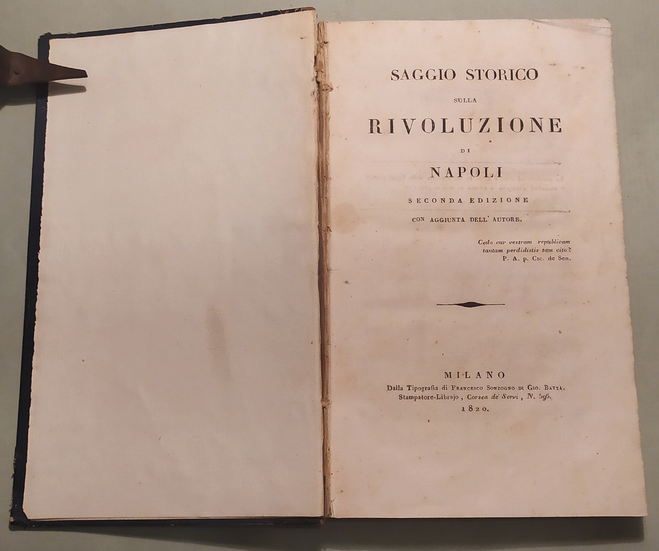 Saggio storico sulla rivoluzione di Napoli. Seconda edizione con aggiunta …