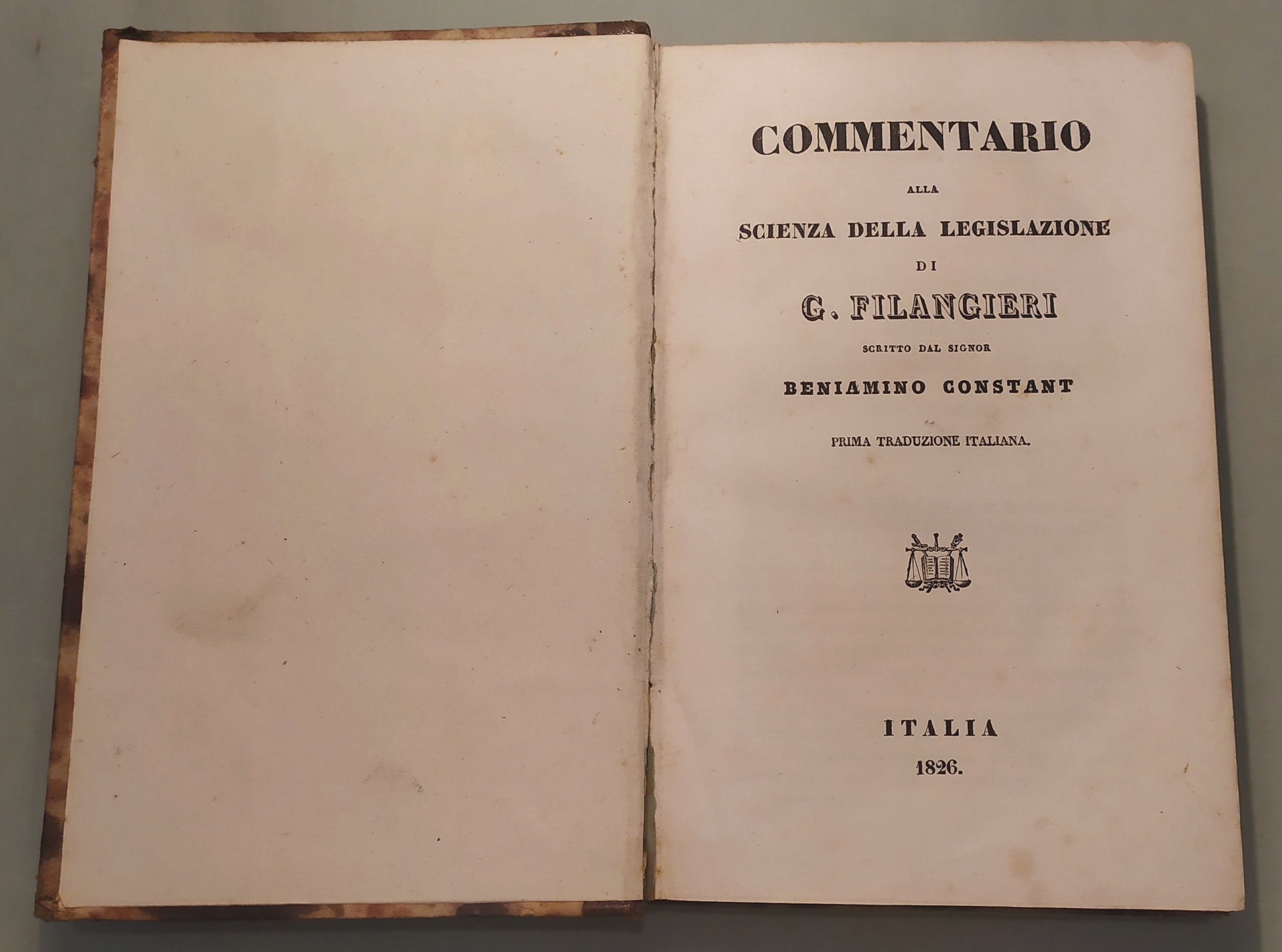 Commentario alla Scienza della Legislazione di G.Filangieri. Prima traduzione italiana.