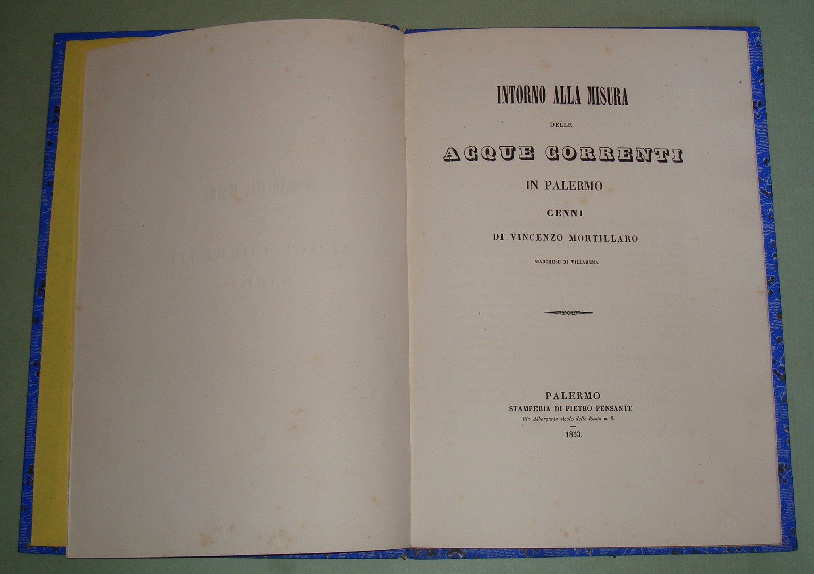 Intorno alla misura delle acque correnti in Palermo.