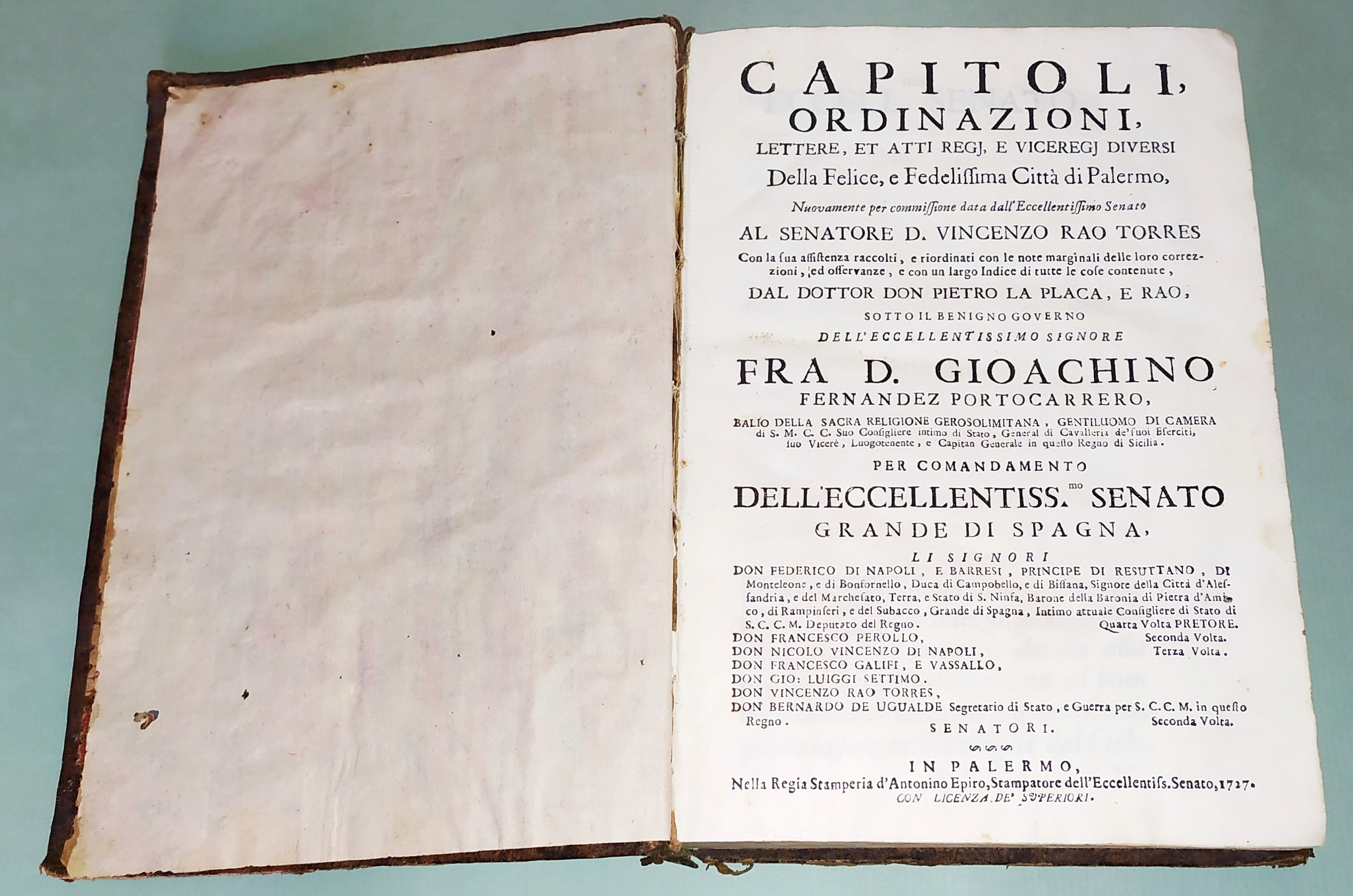 Capitoli, Ordinazioni, Lettere et Atti Regj e Viceregj diversi della …