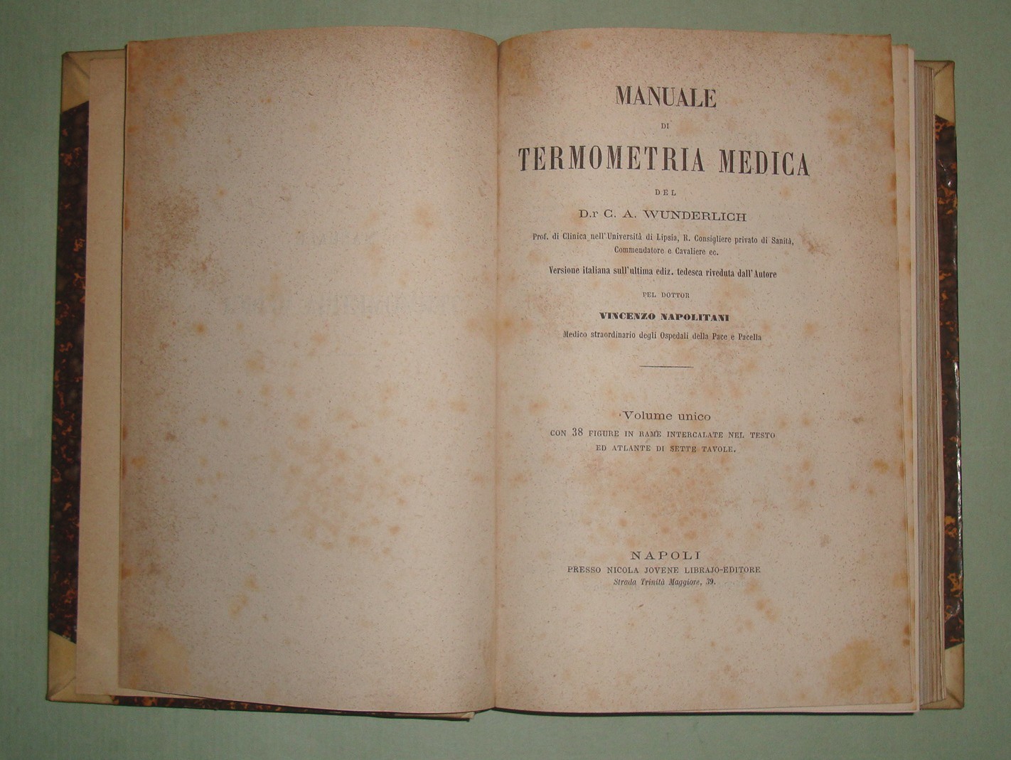 Manuale di termometria medica. Versione italiana del Dottor Vincenzo Napolitani. …