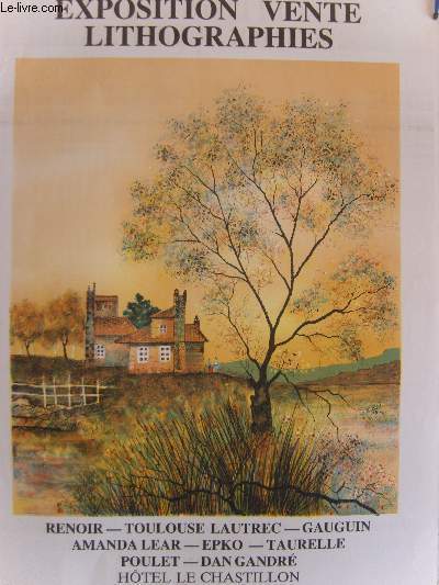 AFFICHE PUBLICITAIRE - EXPOSITION VENTES LITHOGRAPHIES