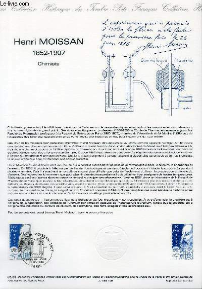 DOCUMENT PHILATELIQUE OFFICIEL N°06-86 - HENRI MOISSAN 1852-1907 - CHIMISTE …