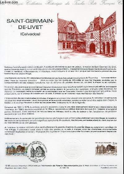 DOCUMENT PHILATELIQUE OFFICIEL N°10-86 - SAINT GERMAIN DE LIVET - …