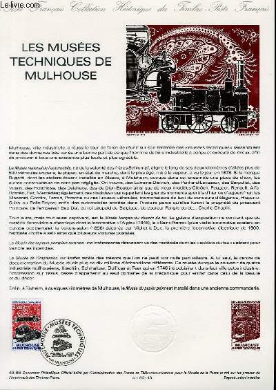 DOCUMENT PHILATELIQUE OFFICIEL N°43-86 - LES MUSEES TECHNIQUES DE MULHOUSE …