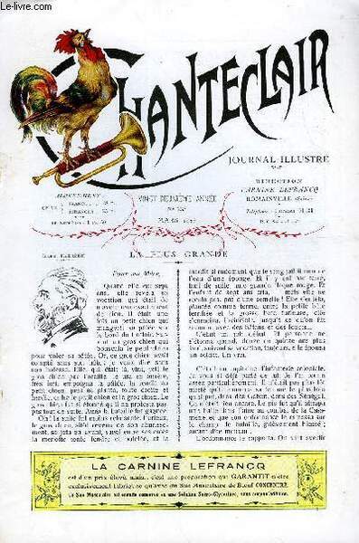 CHANTECLAIR N° 233 - LA PLUS GRANDE PAR CLAUDE FARRERE, …