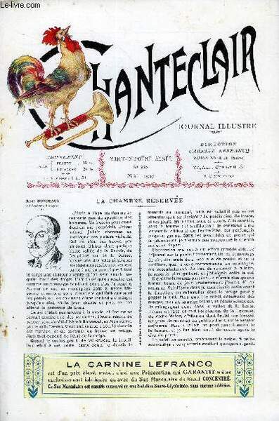 CHANTECLAIR N° 235 - LA CHAMBRE RESERVEE PAR HENRY BORDEAUX, …