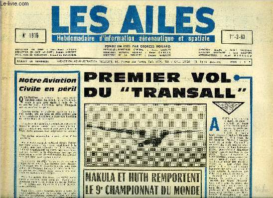 LES AILES N� 1915 - Air France : progression importante …