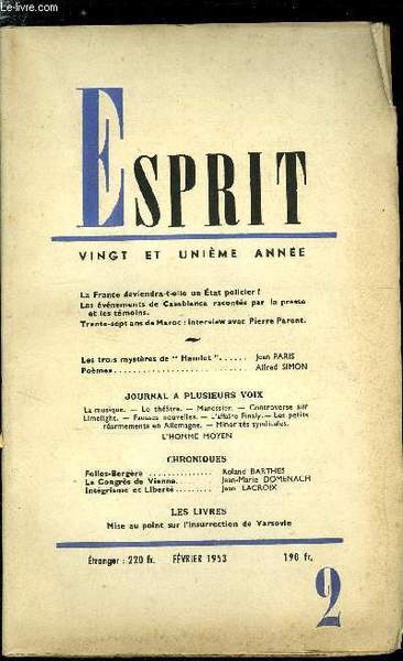 Esprit n° 199 - La France deviendra-t-elle un Etat policier …